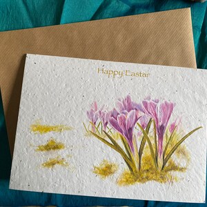 Carte heureuse de salutations en PAPIER SEEDED DE PÂQUES