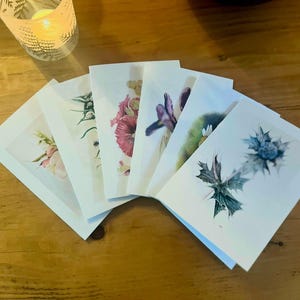 Lot de 6 cartes et enveloppes sur papier cartonné BLANC