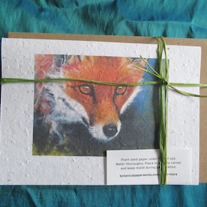CARTA CON SEMI DI FIORI SELVATICI Notelets Fire Fox - Set di cinque notelet corrispondenti con buste