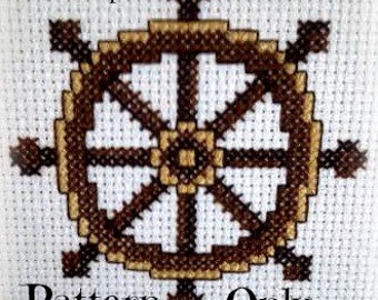 Ship Wheel Cross Stitch Pattern Only Nautical Gifts Sailing Boat Lover Gift Digital Download