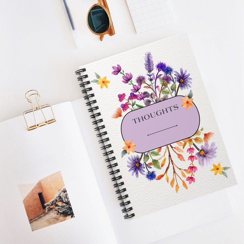 Thoughts Spiral Notebook Floral Journal Sermon Notes Gift for Mom Self ...