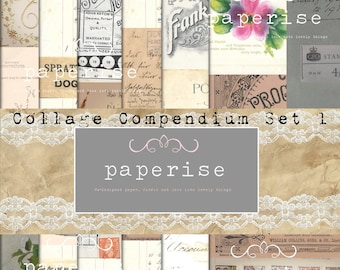 Collage Compendium Digital Download Printables ,Vintage Ephemera Tear sheets Masterboard Elements for Junk Journals,scrapbooks,card making,