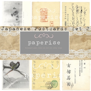 8 cards Vintage Japanese/Korean? Postcards (Digital Download Printables)Junk Journals, scrapbooks, card making, collage Eclectic Mix