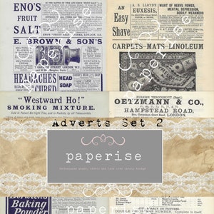 Vintage Werbung aus Großbritannien Set 2 Digital Download Printables für Junk Journals, Scrapbooks, Kartenherstellung, Collage