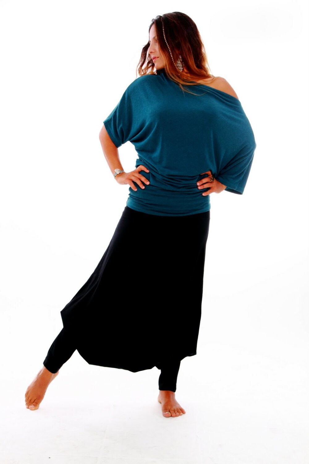 black drop crotch pants