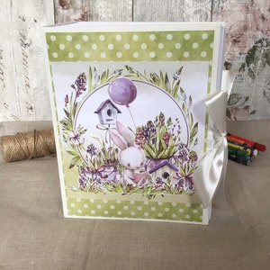 Bunny Baby’s First Photo Album, Scrapbooking, Hand-made, Natural Colours, Little Baby, Unisex, Christening, Baby Shower