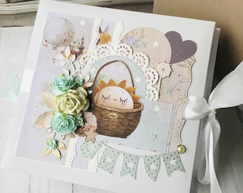Baby’s First Photo Album, Scrapbooking, Hand-made, Natural Colours, Little Baby, Unisex