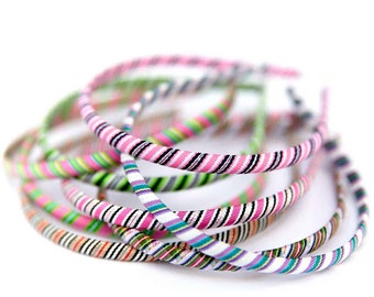 Striped Grosgrain Ribbon Headband – Preppy Hair Accessory, Handmade USA