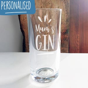Engraved Mums Gin Glass Gift | Personalised Gin Glasses, Gifts for mum, Gifts for her, Hi Ball Tumbler Hiball Gin & Tonic