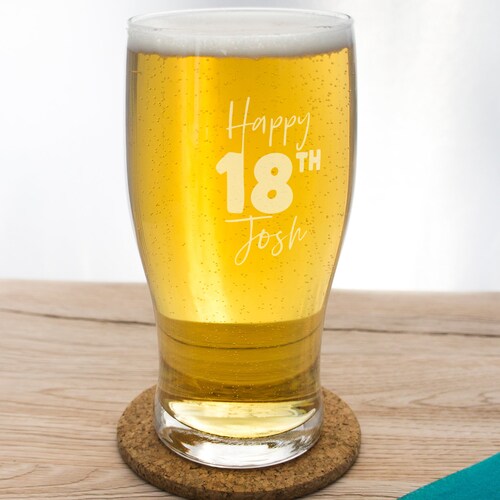 18th Birthday Gifts for Him. Beer Glass Personalised With Etsy UK