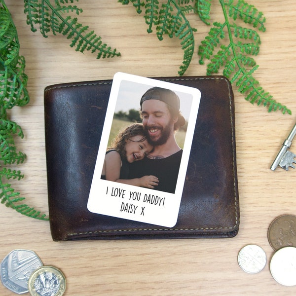 Personalised Father's Day Metal Wallet Insert Keepsake Photo Gift Card