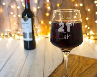 Personalised Birthday Wine Glass: Custom Name, 18th