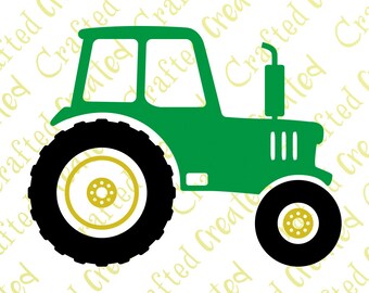 Children's Farm Tractor Clipart - Simple Outline Vector Design