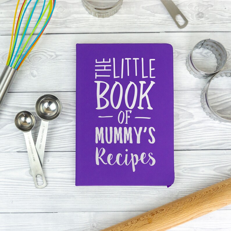 Personalised Recipe Book Mothers day gift for mum The Little Book Of Recipes, personalised mum gift cookery baking image 2