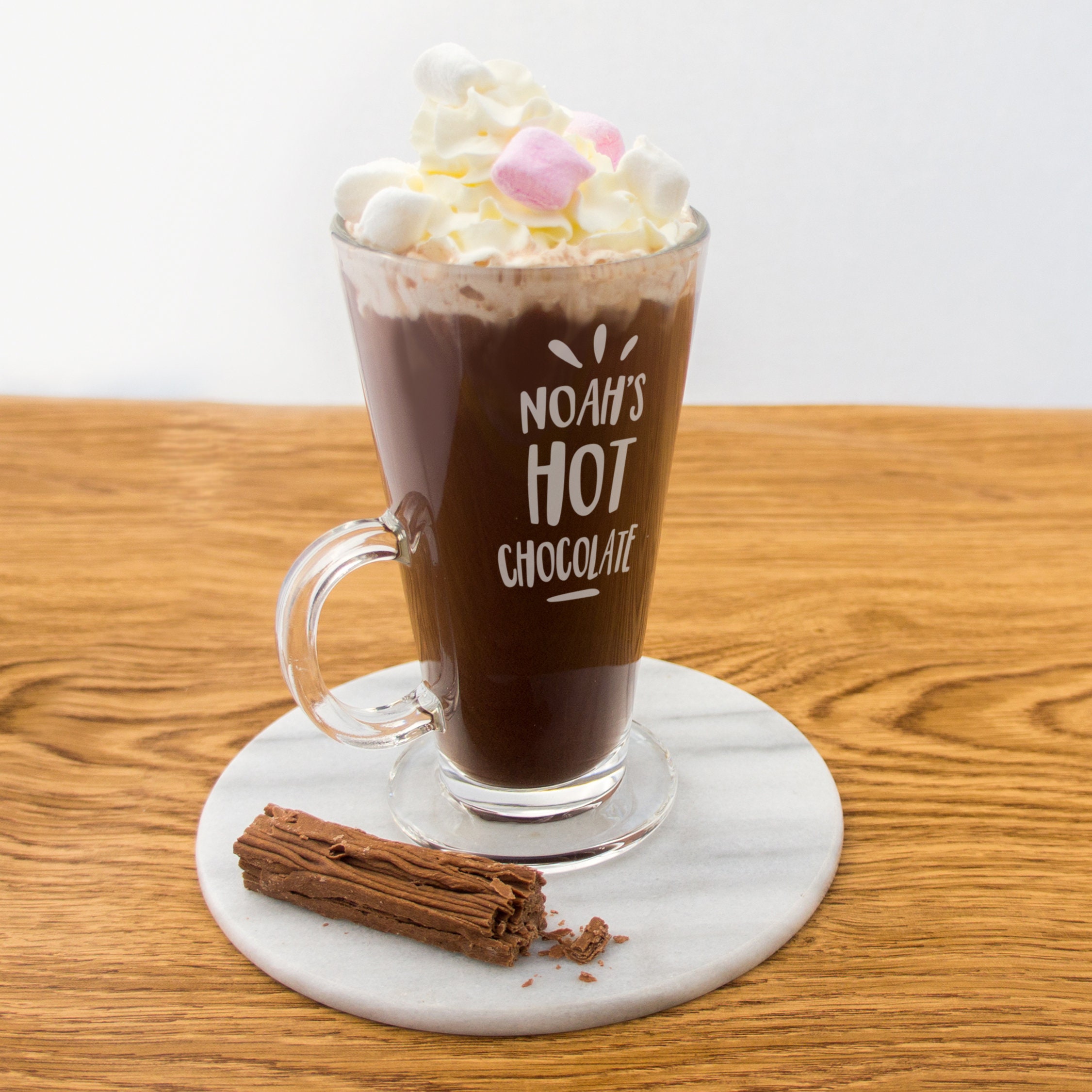 Hot Chocolate Latte Glass Engraved Latte Glass Personalised 