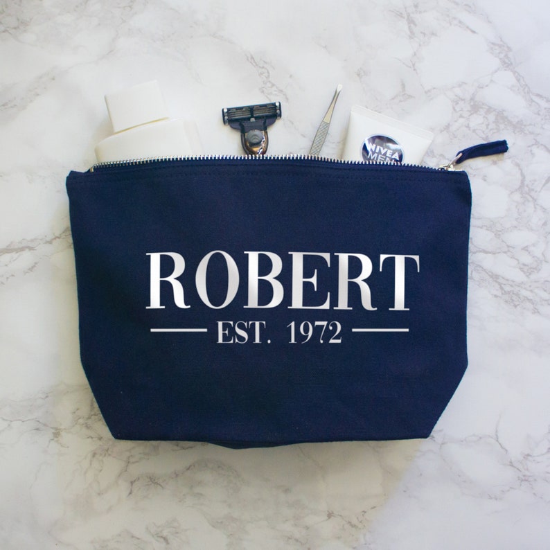 Personalised Men's Wash Bag With Name. Toiletries Case for Etsy UK