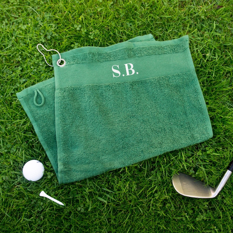 Personalised golf towel with initials. Custom golfers towel Etsy