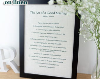 Custom Text Wedding Reading Print on Linen