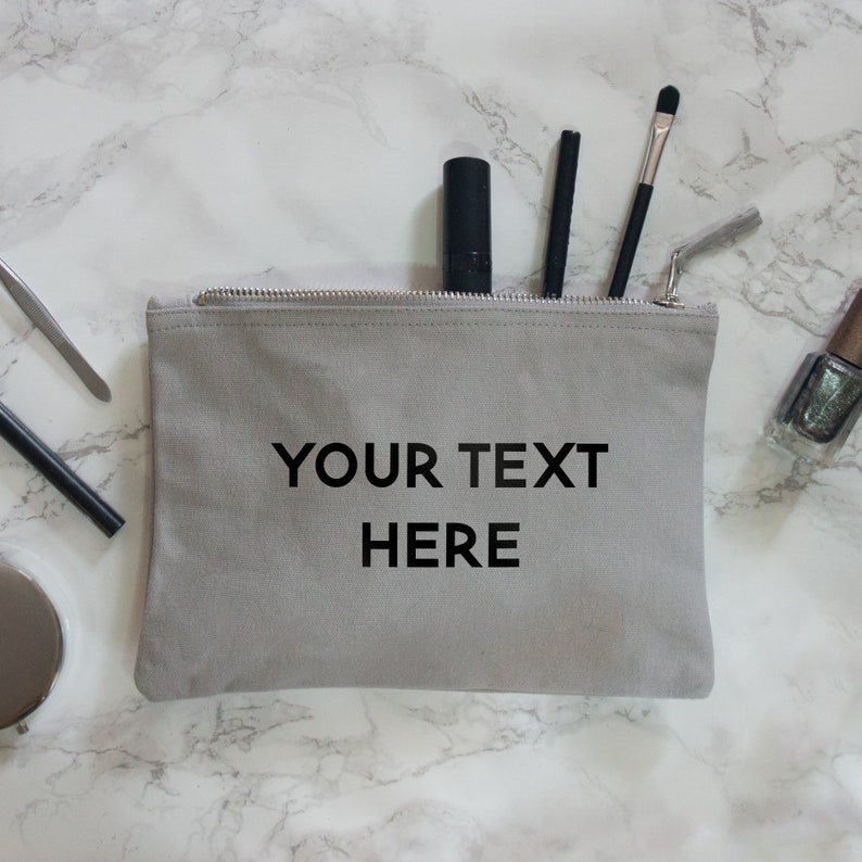 Custom Text Makeup Bag Personalised Make up Bag With Any Etsy UK