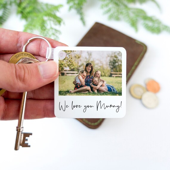 Make It Personal! Custom Square Keyring With Your Photo Or Text – Stainless Steel, Silver, Perfect For Father’s Day
