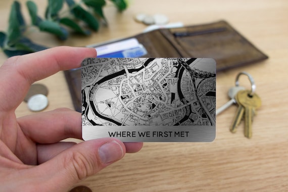 In dienst nemen Beperkt dichtbij Buy Metal Wallet Card With Map & Caption. Christmas Gift for Online in  India - Etsy