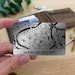 Metal wallet card with map & caption. Christmas gift for boyfriend. Personalised anniversary gifts for him Valentine's Day keepsake