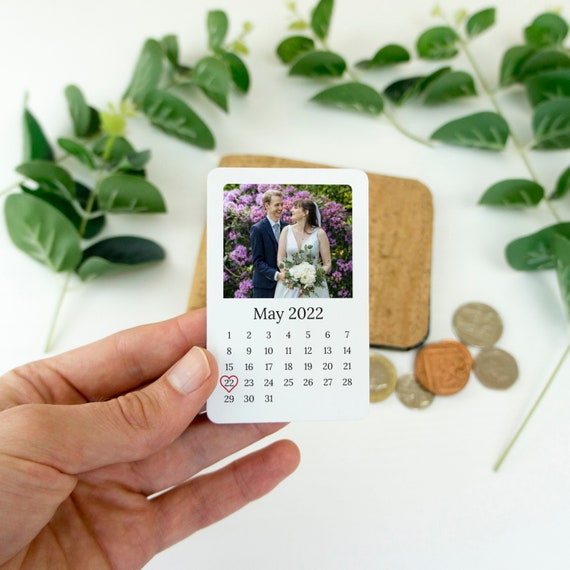 Portafoglio in metallo con data speciale calendario regalo di San Valentino per marito o moglie. Foto ricordo personalizzata regalo di anniversario per lui o lei Etsy Italia