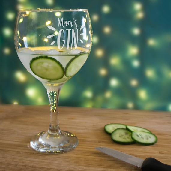 Verre à gin personnalisé avec nom, Grand ballon gin & tonic verres avec  texte Cadeau unique pour elle pour le cadeau de la fête des mères  Royaume-Uni