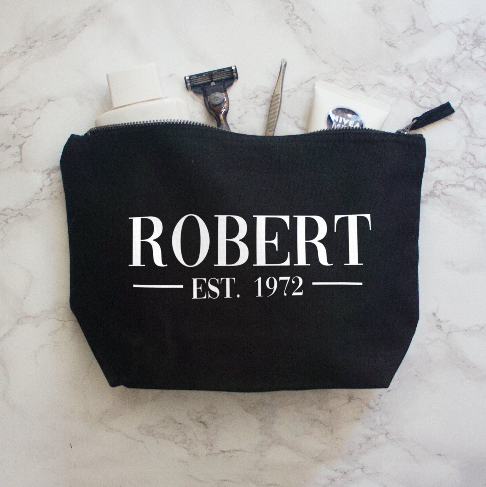 Personalised Men's Wash Bag With Name. Toiletries Case for Etsy UK