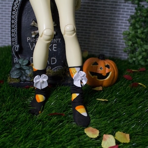 1/4 MSD Candy corn Kniestrümpfe mit Schleife für Minifee und slim msd BJD