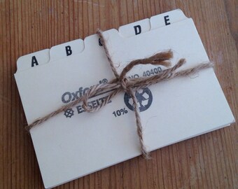 Vintage index cards A to Z set Oxford blanks for journal collage office assemblage UK seller