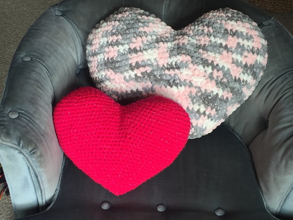 Soft and Cuddly Heart Pillow Crochet Pattern