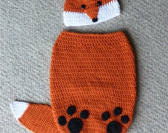 Finley the Fox Cocoon and Hat Set crochet pattern