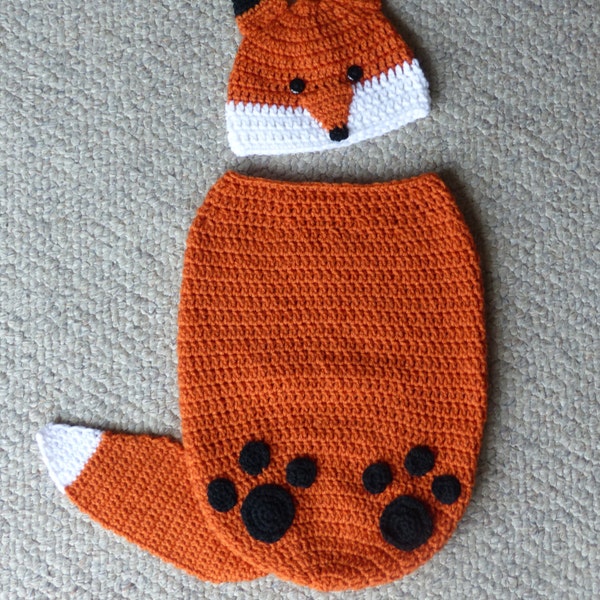 Finley the Fox Cocoon and Hat Set crochet pattern