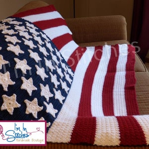 PATTERN American Flag Crochet Blanket PATTERN image 3