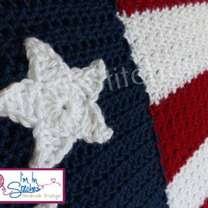 PATTERN American Flag Crochet Blanket PATTERN image 2