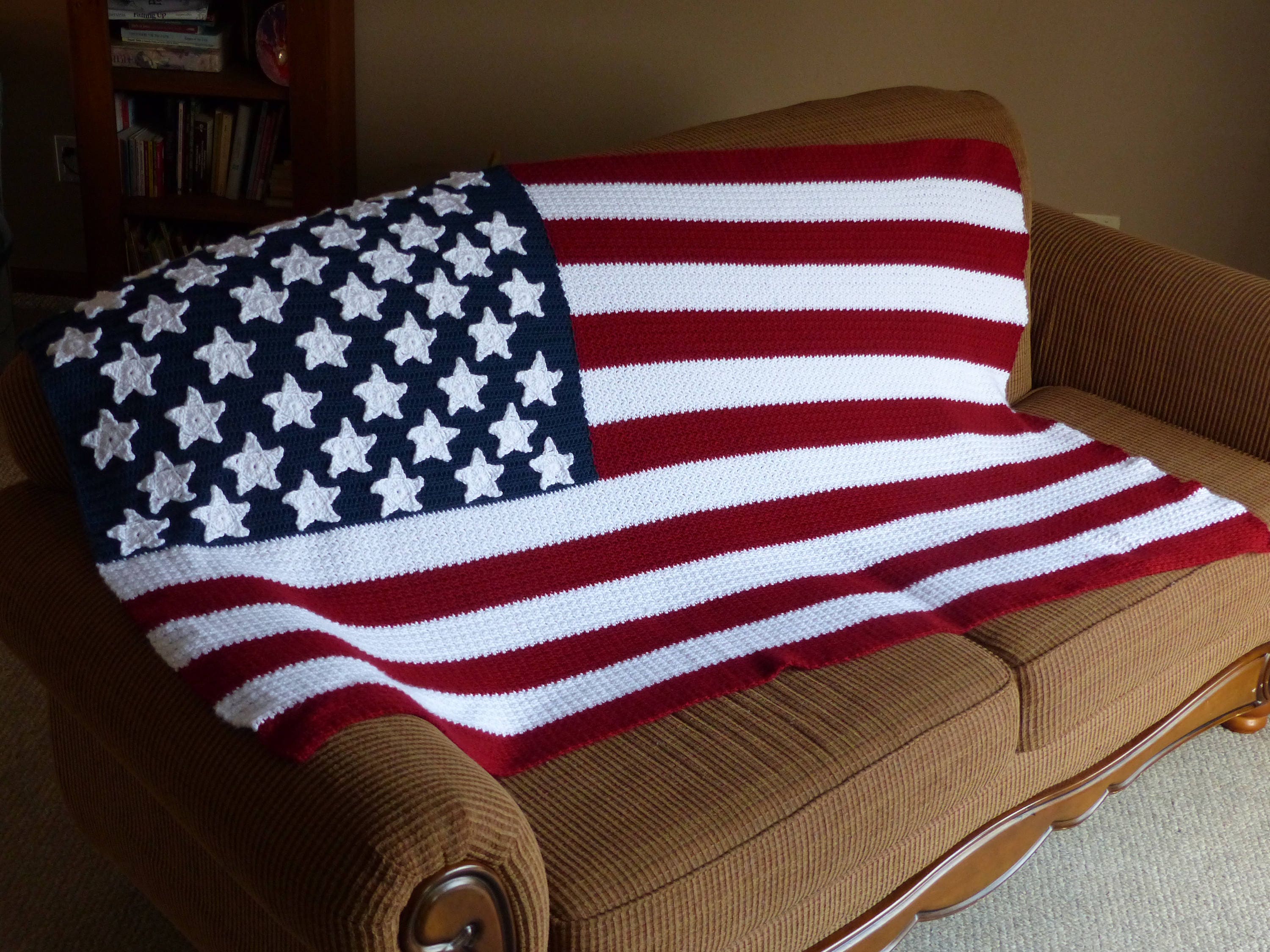 PATTERN American Flag Crochet Blanket PATTERN.