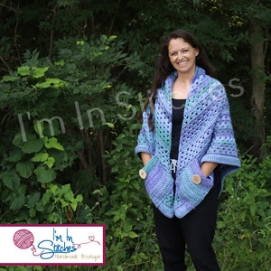 PATTERN The Jodi Pocket Shawl Crochet PATTERN image 3
