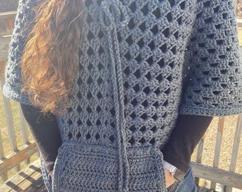 Cheri's poncho met capuchon