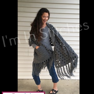Lattice Pocket Shawl Crochet Pattern