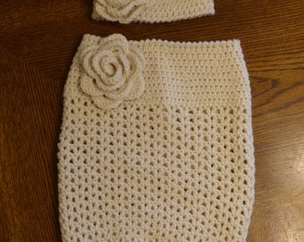 Ivory Rose Cocoon and Hat set PATTERN