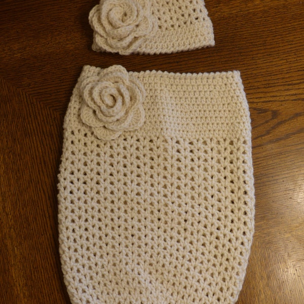 Ivory Rose Cocoon and Hat set PATTERN