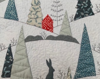 Winter Hare Mini Quilt pdf pattern