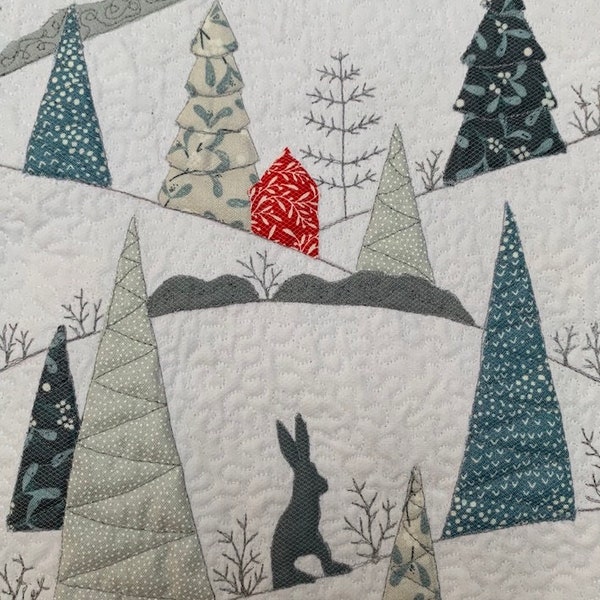 Winter Hare Mini Quilt pdf pattern