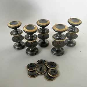 SALE - Set of Five Antique Bronze Knobs
