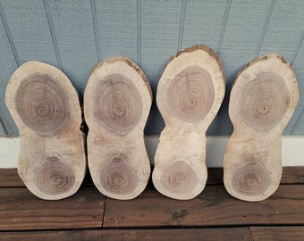 4 Black Walnut Slabs, 16"-18"  Rustic Wedding Centerpieces, Wood Slices, Cookies, Cutting Boards, Charcuterie Boards, Home Decor