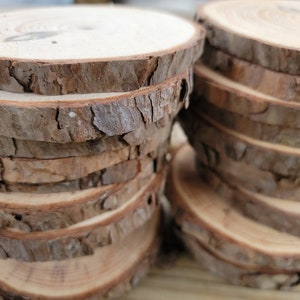 20 Pine Tree Slices, Rustic Wedding Decor, Table Decorations, DIY Ornaments, Live Edge Wood Coasters image 10