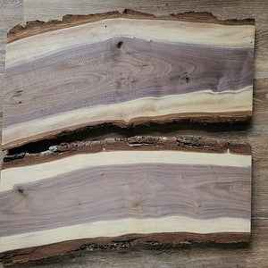 24&quot; Black Walnut Live Edge Slabs: DIY Floating Shelves, Planed & Sanded (Set of 2)