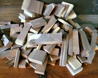 175+ Pcs Walnut Turning Blanks, 20lb Box of Blocks, Cutoffs, Off Cuts, Craft, Building Blocks, Project Wood, Straight Clean Cuts