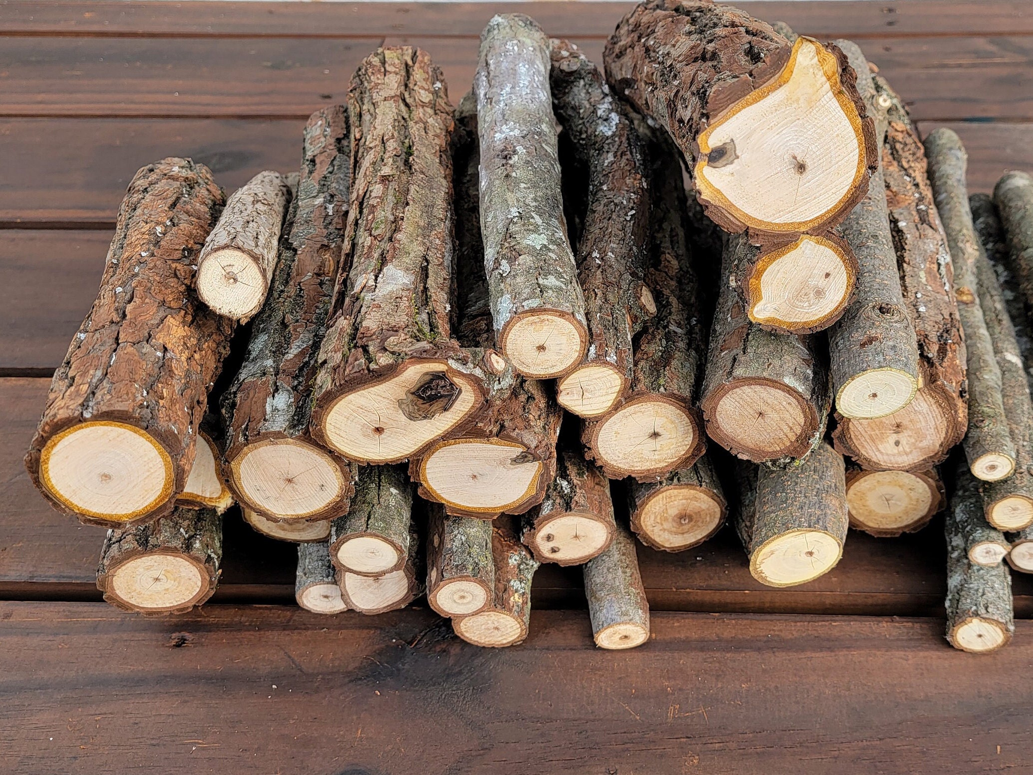 TimberTote Lot de bûches en bois dur naturel pour cheminée et